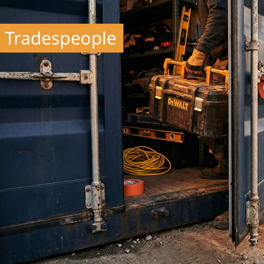 Ideal for tools, materials and jobsite equipment. Drive right up to your unit, load and unload easily, and access it 24/7 whenever you need.